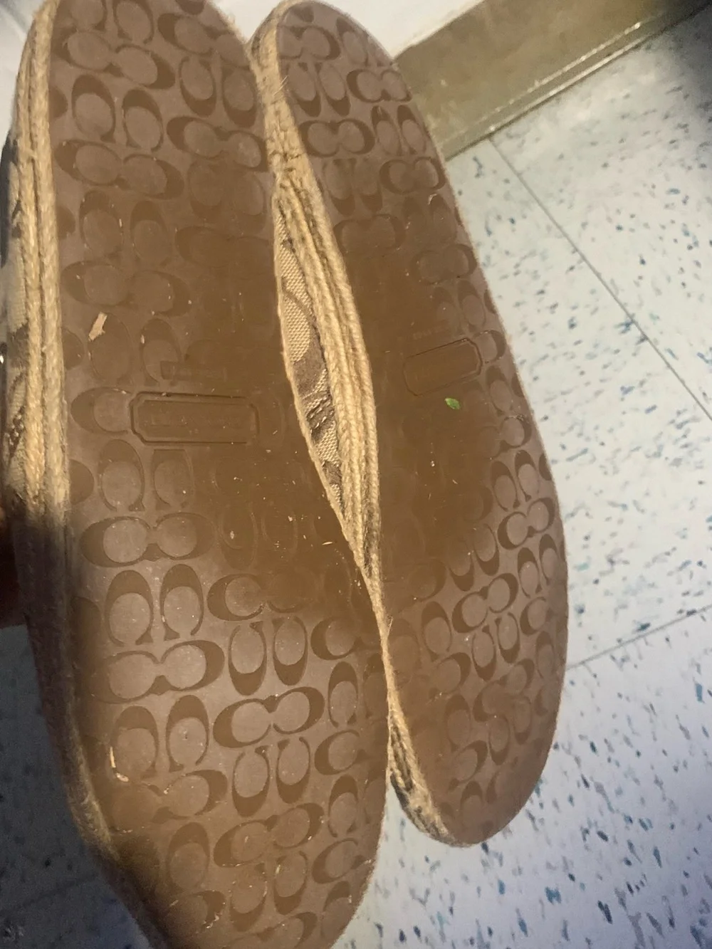 Coach Kids Tan & Brown Signature Slip-Ons
